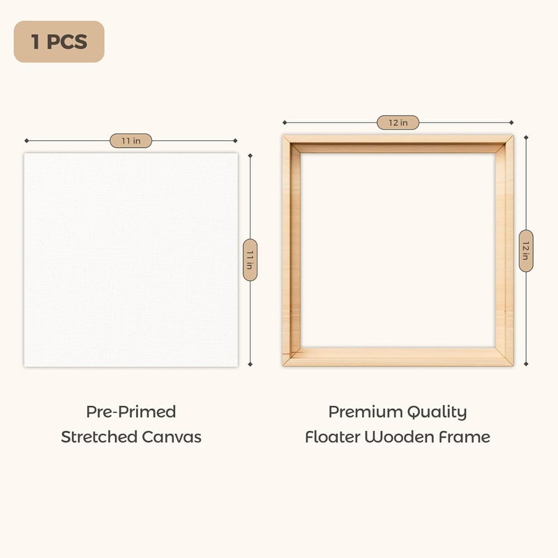 HANSILK 1pk Blank Framed Canvas Wall Art - Premium White Canvas for DIY Art and Custom Painting-Christmas Wall Decor (12 * 12) - Image 2